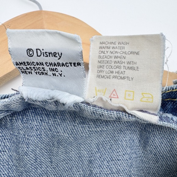 Vintage Disney Denim Jean Overall Bib Short Classic Mickey Mouse Embroidered 5 - Picture 10 of 12